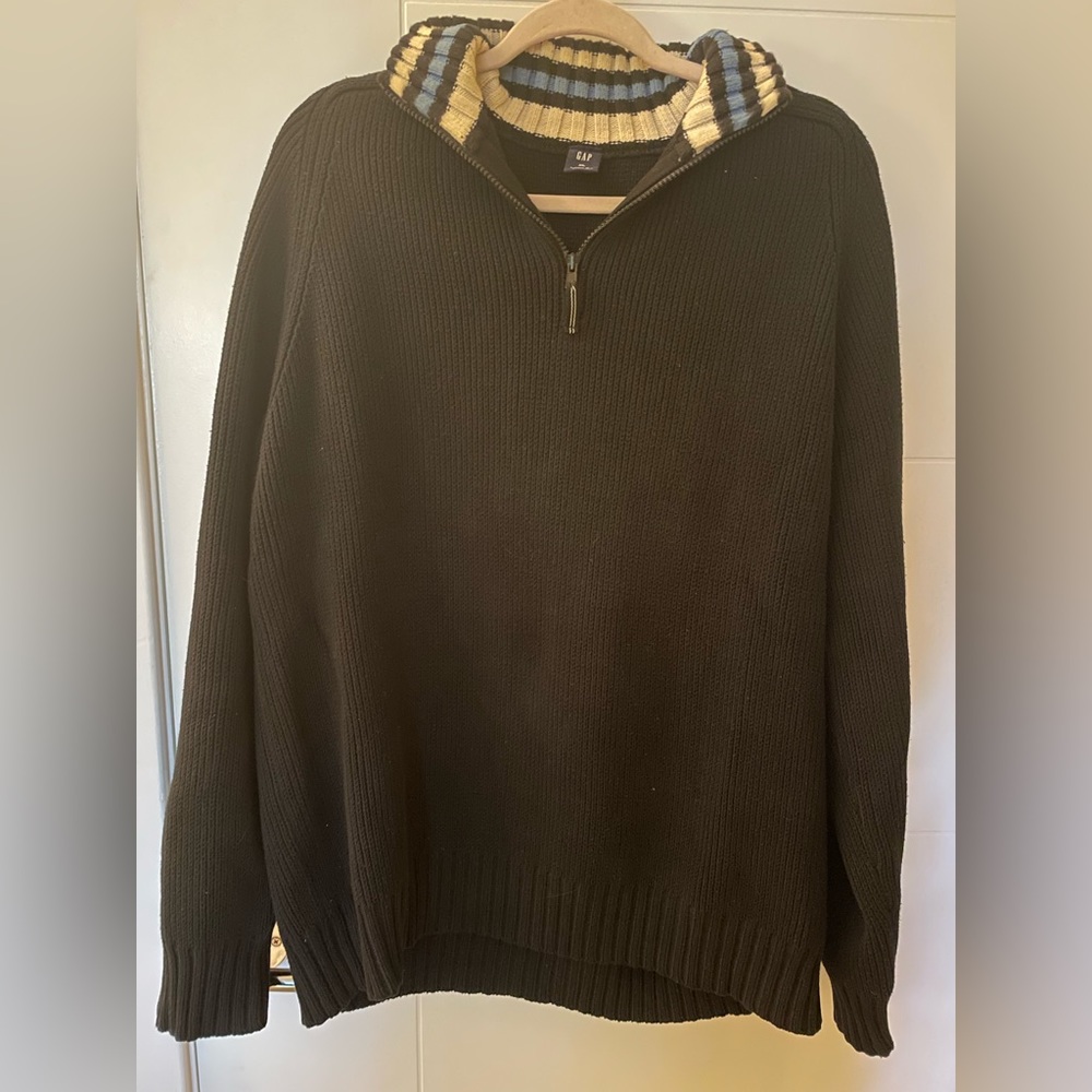 GAP Men’s Half-Zip Rib Mockneck Sweater Size XL - Picture 3 of 4